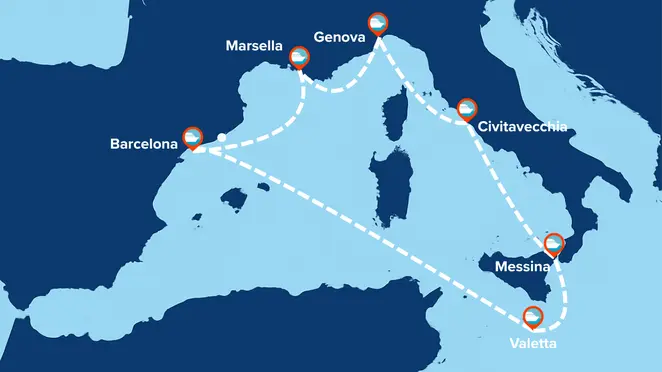 Itinerario de Crucero por el Mediterráneo Occidental desde Marsella