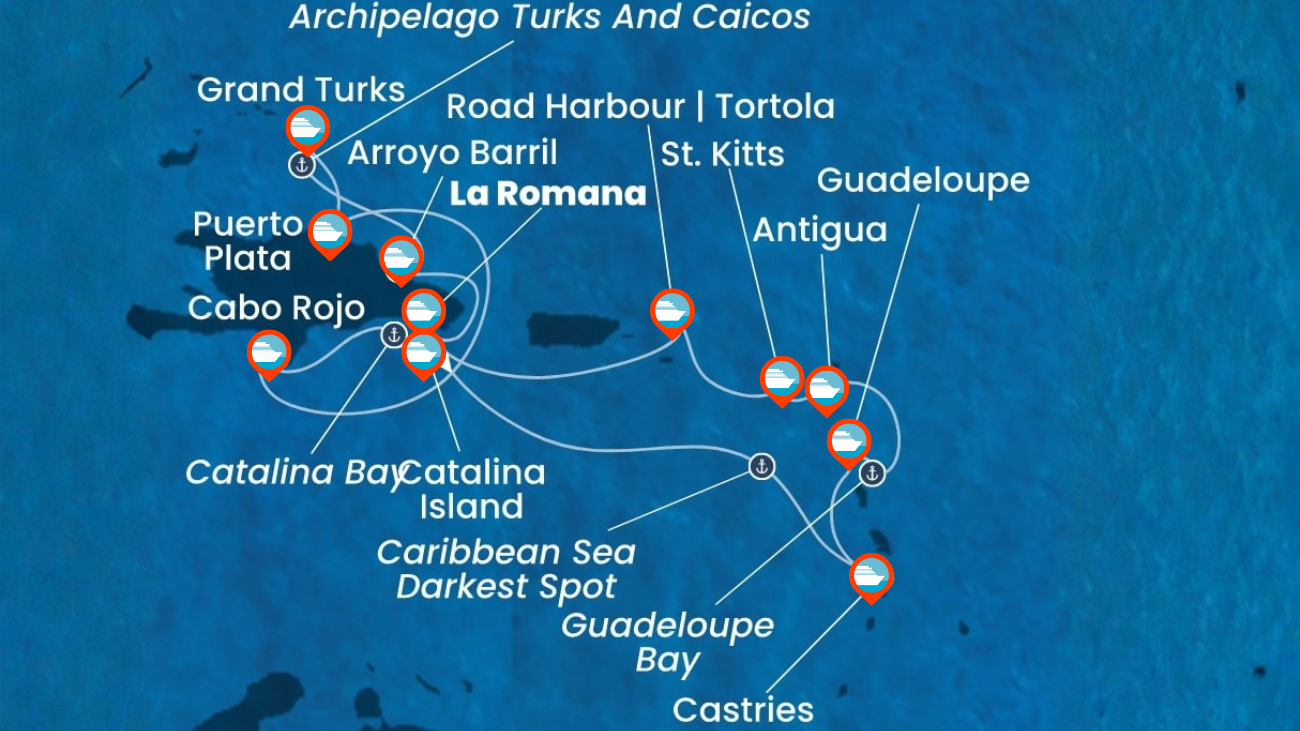 Crucero por Rep. Dominicana, Antillas, Islas Vírgenes, Turks e Islas Caicos (Navidad y Año Nuevo)- 14 Noches
