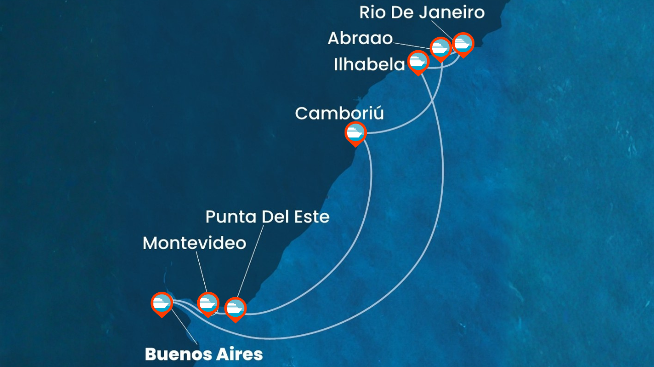 Crucero por Argentina, Uruguay y Brasil - 10 noches (Carnaval)