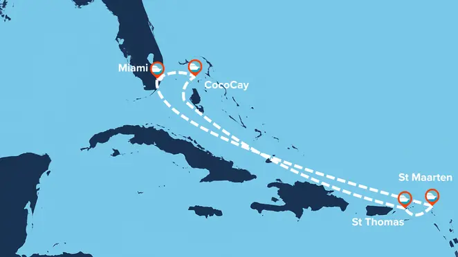 Itinerario de Crucero por el Caribe Oriental