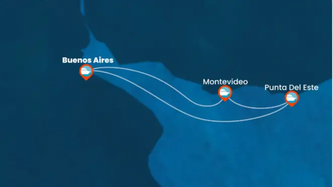 Itinerario de Mini Crucero Escapada Argentina, Uruguay - 4 Noches