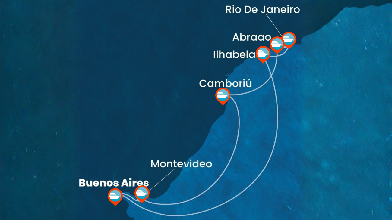 Itinerario de Crucero por Argentina, Uruguay y Brasil - 9 noches