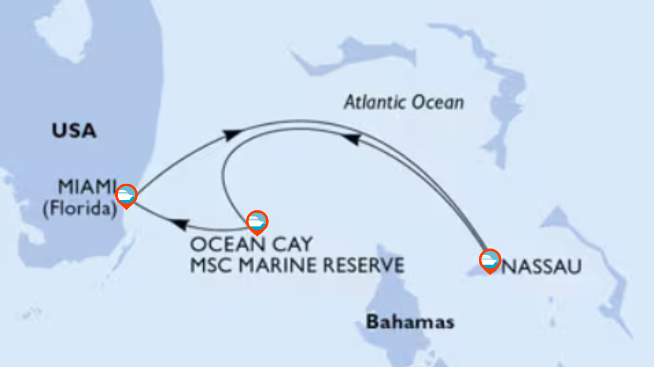 Itinerario de Crucero por el Caribe desde Miami - 3 noches