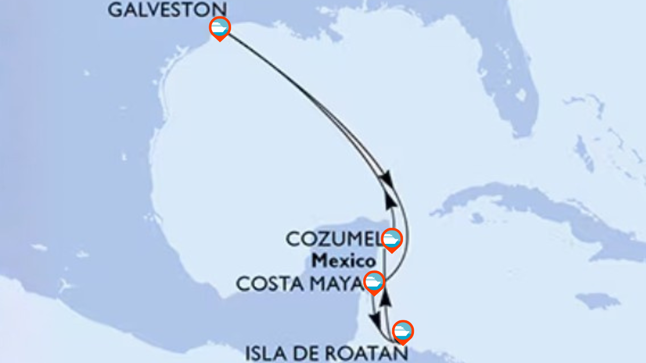 Itinerario de Crucero por el Caribe desde Galveston - 7 noches