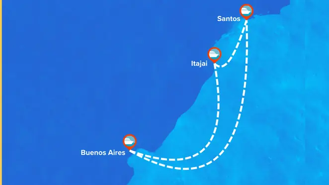 Itinerario de Crucero por Argentina, Brasil y Uruguay - 6 noches