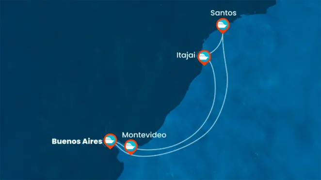 Itinerario de Crucero por Argentina, Uruguay, Brasil - 7 noches